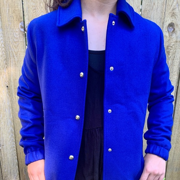 Tommy Hilfiger NWOT blue button up cinch coat sz 2 - Picture 5 of 11